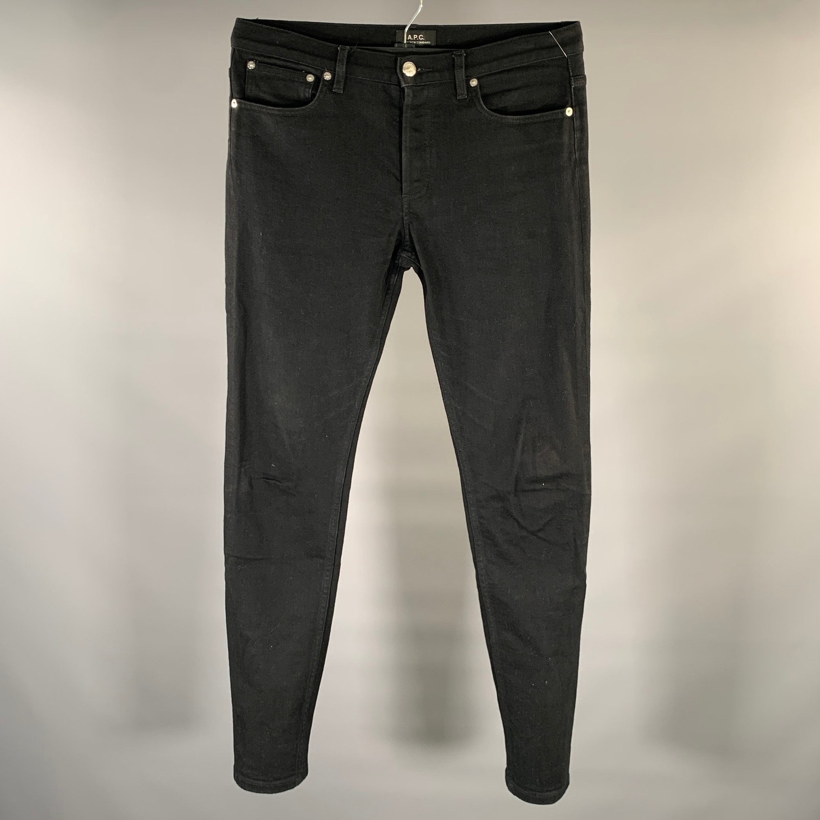 A.P.C. Size 31 Black Solid Cotton Button Fly Jeans